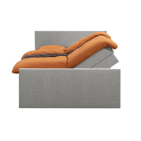 Leen Bakker   Boxspring Met Opbergruimte En Voetbord Liv Egaal Licht 160x200cm   Boxsprings   Grijs   Stof