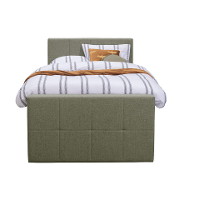 Leen Bakker   Boxspring Met Opbergruimte En Voetbord Liv Geblokt Groen 120x200cm   Boxsprings   Groen   Stof