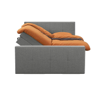 Leen Bakker   Boxspring Met Opbergruimte En Voetbord Liv Geblokt Licht 140x200cm   Boxsprings   Grijs   Stof
