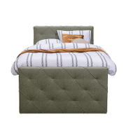 Leen Bakker   Boxspring Met Opbergruimte En Voetbord Liv Geruit Groen 120x200cm   Boxsprings   Groen   Stof