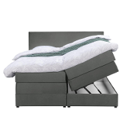 Leen Bakker   Boxspring Met Opbergruimte Liv Egaal 160x200cm   Boxsprings   Grijs   Stof Velvet
