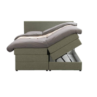 Leen Bakker   Boxspring Met Opbergruimte Liv Egaal Groen 160x200cm   Boxsprings   Groen   Stof