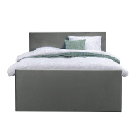 Leen Bakker   Boxspring Met Voetbord Liv Egaal 120x200cm Slanke Poot   Boxsprings   Grijs   Stof Velvet