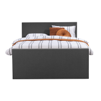 Leen Bakker   Boxspring Met Voetbord Liv Egaal Antraciet 180x200cm Vierkante Poot   Boxsprings   Grijs   Stof