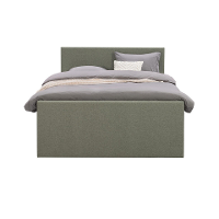 Leen Bakker   Boxspring Met Voetbord Liv Egaal Groen 180x200cm Vierkante Poot   Boxsprings   Groen   Stof