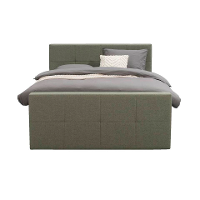 Leen Bakker   Boxspring Met Voetbord Liv Geblokt Groen 180x200cm Ronde Poot   Boxsprings   Groen   Stof
