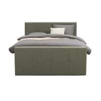 Leen Bakker   Boxspring Met Voetbord Liv Geblokt Groen 180x200cm Vierkante Poot   Boxsprings   Groen   Stof