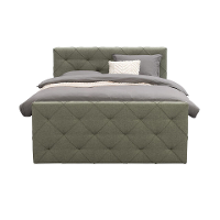 Leen Bakker   Boxspring Met Voetbord Liv Geruit Groen 160x200cm Slanke Poot   Boxsprings   Groen   Stof