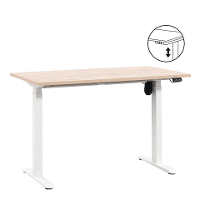 Leen Bakker   Bureau Homeworx Zit/sta Elektrisch Verstelbaar   Eikenkleur/wit 75/118x120x70cm   Bureaus   Beige   Metaal Hout   Homeworx