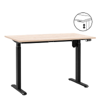 Leen Bakker   Bureau Homeworx Zit/sta Elektrisch Verstelbaar Eikenkleur/zwart 75/118x120x70cm   Bureaus   Bruin   Hout   Homeworx