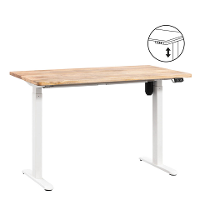Leen Bakker   Bureau Homeworx Zit/sta Elektrisch Verstelbaar Mangohout/wit 75/118x120x70cm   Bureaus   Bruin   Metaal Hout Mangohout   Homeworx