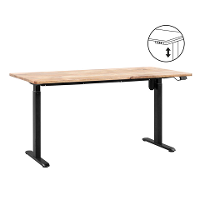 Leen Bakker   Bureau Homeworx Zit/sta Elektrisch Verstelbaar Mangohout/zwart 75/118x160x80cm   Bureaus   Bruin   Mangohout Hout   Homeworx