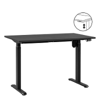 Leen Bakker   Bureau Homeworx Zit/sta Elektrisch Verstelbaar Zwart/zwart 75/118x120x70cm   Bureaus   Zwart   Metaal Hout Mangohout   Homeworx
