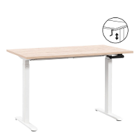 Leen Bakker   Bureau Homeworx Zit/sta Handmatig Verstelbaar Eikenkleur/wit 75/118x120x70cm   Bureaus   Beige   Metaal Hout   Homeworx