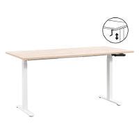 Leen Bakker   Bureau Homeworx Zit/sta Handmatig Verstelbaar Eikenkleur/wit 75/118x160x80cm   Bureaus   Bruin   Metaal Hout   Homeworx