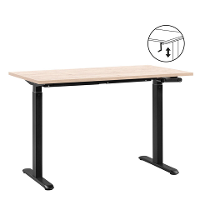 Leen Bakker   Bureau Homeworx Zit/sta Handmatig Verstelbaar Eikenkleur/zwart 75/118x120x70cm   Bureaus   Beige   Hout   Homeworx