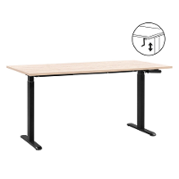 Leen Bakker   Bureau Homeworx Zit/sta Handmatig Verstelbaar Eikenkleur/zwart 75/118x160x80cm   Bureaus   Beige   Metaal Hout   Homeworx