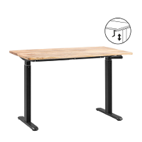 Leen Bakker   Bureau Homeworx Zit/sta Handmatig Verstelbaar   Mangohout/zwart   75/118x120x70 Cm   Mangohout/Metaal/Hout   Bruin