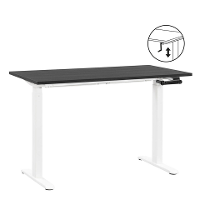 Leen Bakker   Bureau Homeworx Zit/sta Handmatig Verstelbaar Zwart/wit 75/118x120x70cm   Bureaus   Zwart   Metaal Hout   Homeworx