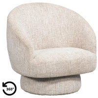 Leen Bakker   Draaifauteuil Lieve   Stof   Beige   95x97x96 Cm
