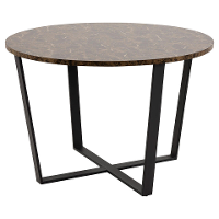 Leen Bakker   Eetkamertafel Alma 75xø110cm   Eettafels   Zwart   Marmer Melamine