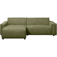 Leen Bakker   Hoekbank Brooklyn Met Chaise Longue Links Soop Groen   Banken   Groen   Stof