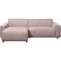 Leen Bakker   Hoekbank Brooklyn met chaise longue links   Soop   Stof   Roze   158x225x76 cm