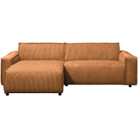 Leen Bakker   Hoekbank Brooklyn met chaise longue links   Soop   terra   Stof   Oranje#Bruin   158x225x76 cm