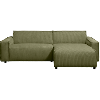 Leen Bakker   Hoekbank Brooklyn met chaise longue rechts   Soop   Stof   Groen   158x225x76 cm