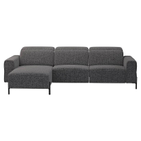 Leen Bakker   Hoekbank Dave Links   Elektrisch Verstelbaar   Chacha   Stof   Grijs   172x275x79 Cm