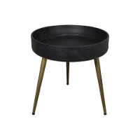 Leen Bakker   Hsm Collection Bijzettafel Ventura Zwart/goud 42x40cm   Bijzettafels   Zwart   Metaal   Hsm Collection