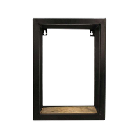 Leen Bakker   HSM Collection Wandbox Levels   Naturel/   25x14x35 Cm   IJzer   Zwart