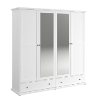 Leen Bakker   Kledingkast Margaux Wit 202x199,5x53cm   Kledingkasten   Wit   Spaanplaat   Parisot