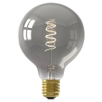 Leen Bakker   Calex LED Globe   G95   Titaniumkleur   E27   4W   136LM   Dimbaar   Glas   Grijs   H14 Cm