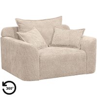 Leen Bakker   Draaibare Loveseat Elsa   Eden   Stof   Beige   99x128x84 Cm