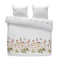 Leen Bakker   Marjolein Bastin Dekbedovertrek Graceful Bloemen   200x200/220 Cm   Katoen   Wit