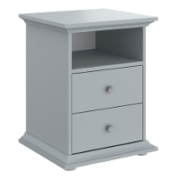 Leen Bakker   Nachtkastje Margaux 2 Lades   Nachtkastjes   Grijs   Spaanplaat   Parisot