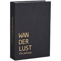 15% Korting   Leen Bakker   Opbergboek Wanderlust   5x23x16 Cm   Stof/Papier   Zwart