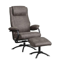 Leen Bakker   Relaxfauteuil Vincent Incl. Hocker   Preston   Antraciet   Stof   Grijs   85x79x110 Cm