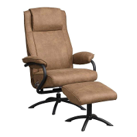 Leen Bakker   Relaxfauteuil Vincent Incl. Hocker   Stof   Taupe   85x79x110 Cm