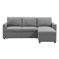 Leen Bakker   Slaapbank Turijn Met Opbergruimte 82x215x145cm   Banken   Grijs   Stof