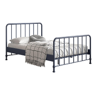 Leen Bakker   Vipack Bed Bronxx Denim Blauw 140x200cm   Bedden   Blauw   Metaal   Vipack