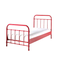 Leen Bakker   Vipack Bed New York Rood 90x200cm   Bedden   Rood   Metaal   Vipack