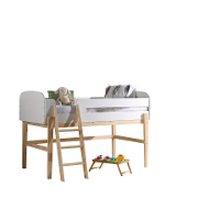 Leen Bakker   Vipack Halfhoogslaper Kiddy Wit 204,4x129,4x120cm   Bedden   Wit   Mdf Grenenhout   Vipack