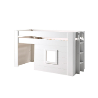 Leen Bakker   Vipack Halfhoogslaper Noah Wit 213,6x96x120,1cm   Bedden   Wit   Mdf   Vipack