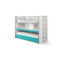 Leen Bakker   Vipack Hoogslaper Bonny Turquoise 221,5x101,5x161cm   Bedden   Turquoise   Hout   Vipack