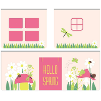 Leen Bakker   Vipack Speelgordijn Spring Roze 235x140x0,5cm   Bedden   Roze   Katoen   Vipack