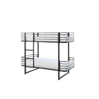 Leen Bakker   Vipack Stapelbed Oscar Metaal Zwart 166x104x205cm   Bedden   Zwart   Metaal   Vipack