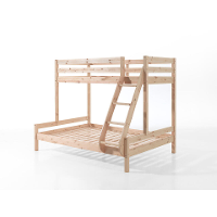 Leen Bakker   Vipack Stapelbed Pino 207,5x157,5x166,8cm   Bedden   Bruin   Grenenhout   Vipack