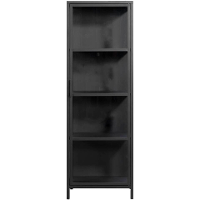 Leen Bakker   Vitrinekast Grace   180x60x40 Cm   Metaal/Glas   Zwart